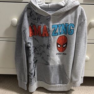 Marvel Spider-Man Kids Gray Hoodie sweatshirt in size 8